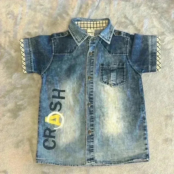 Oryeda Kids - short sleeve denim shirt. Size 3 - Picture 1 of 3